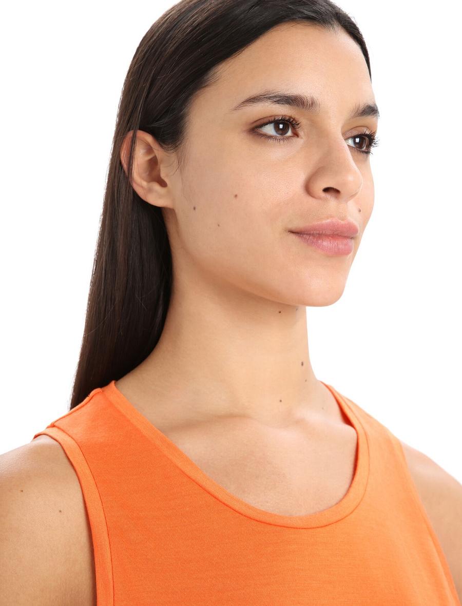 T Shirts Icebreaker Merino Sphere II Tank Femme Orange | FR 1570YXFU